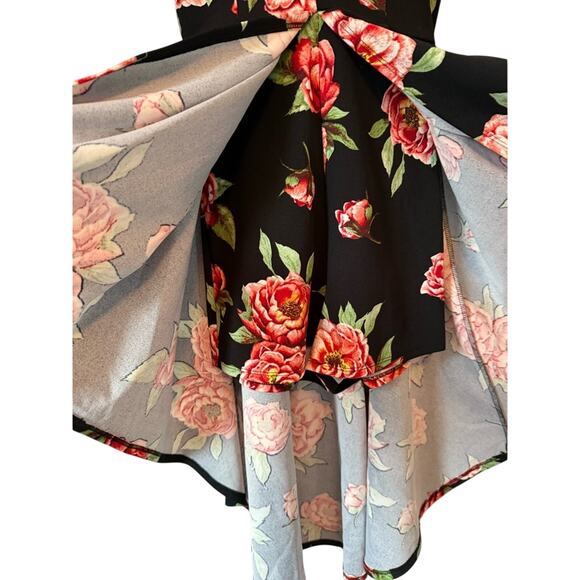 Cherry Mellow Women's S Whimsigoth Colorful Floral Plunge Hi Lo Romper Dress - Picture 4 of 8